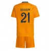 Real Madrid Brahim Diaz #21 Bortedraktsett Barn 2024-25 Kortermet (+ korte bukser)